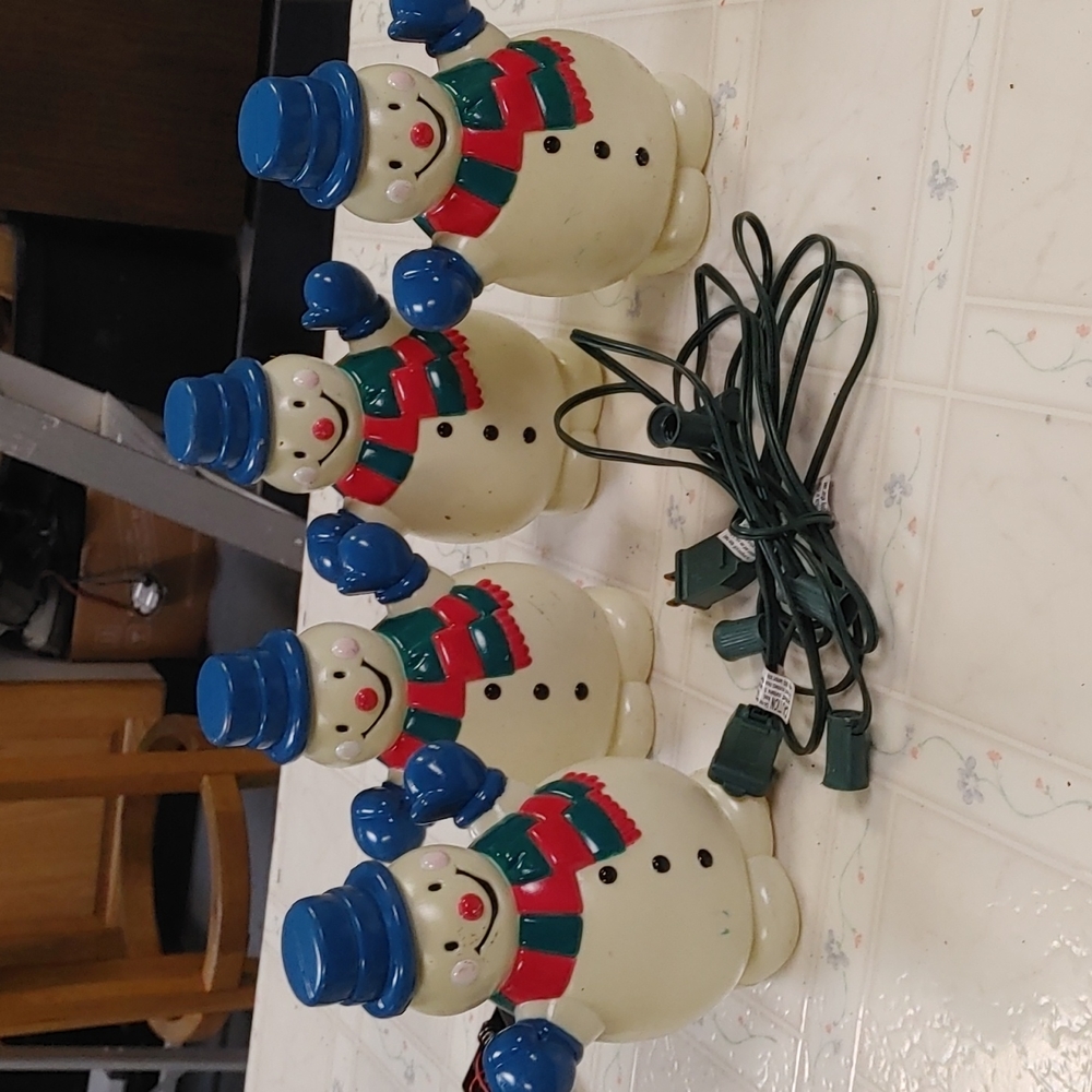 Vintage snowman plastic